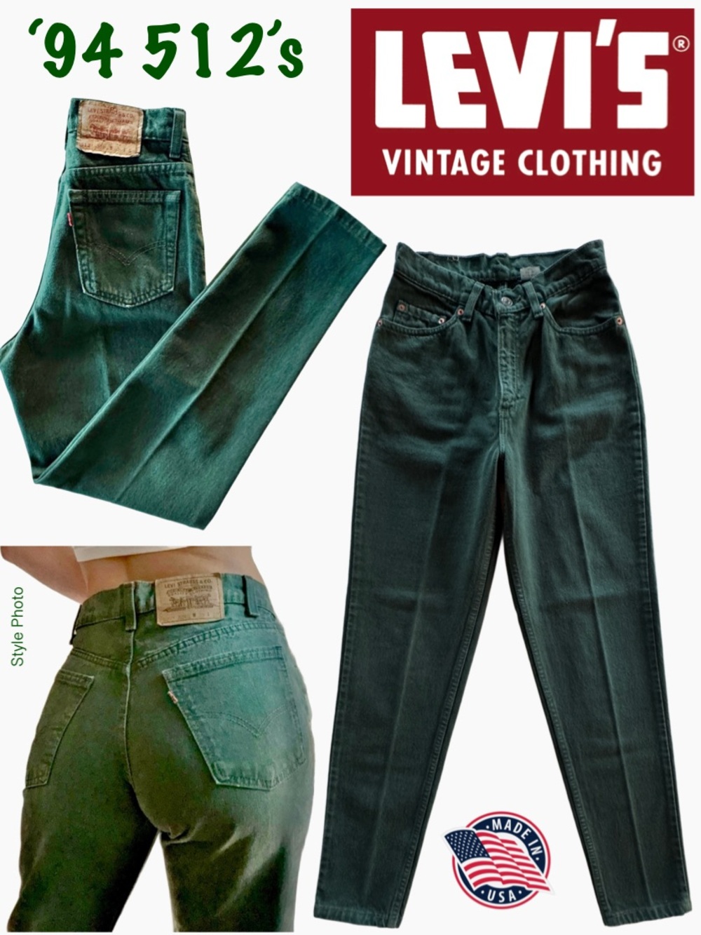‘94 Levi's Classic 512 Slim Fit Tapered Leg Jeans (~W25/L30)